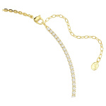 Matrix necklace Round cut, White, 18K gold finish